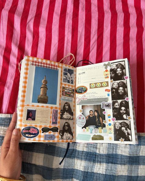 did a bunch of journal spreads last night! i have about 40 pages left in my journal so hopefully i can finish it up by the end of the year :-) New Year Journal Spread, Martina Calvi, Junk Journal Spreads, Shared Journal, Journal Types, Travel Journal Prompts, Scrapbook Inspo, Photo Album Book, Scrapbook Pictures