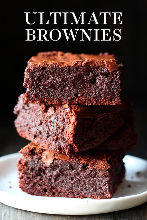 Ultimate Brownies, Cocoa Brownies, Resep Brownies, Brownies Recipe Homemade, Handle The Heat, Chewy Brownies, Roasted Strawberries, Keto Pancakes, Homemade Brownies