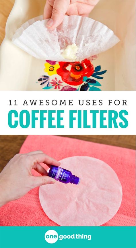 Coffee Filter Uses, Room Decor Crafts, Home Decor Diy Crafts, Diy Cleaning Products Recipes, Coffee Filter Crafts, Cleaning Recipes, Coffee Filters, Clever Hacks, Coffee Filter