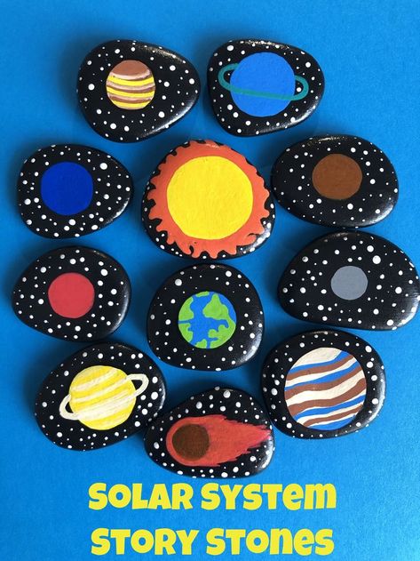 Help your kids learn about our Solar System and Planets with this Montessori inspired story stones play set - Outer Space. Children will have fun putting the planets in order and learning the names. Each planet has its name on the back of the stone. Perfect for homeschool, as a busy binder activity, or file folder game. A great addition to preschool or kindergarten curriculum, or as a fun review for older kids. The Planets In Order, Planets In Order, Space And Planets, Space Activities For Kids, Childrens Book Characters, Busy Binder, Kindergarten Curriculum, Story Stones, Montessori Educational Toys