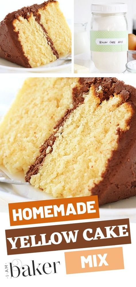 Yellow Chocolate Cake, Betty Crocker Yellow Cake Mix Recipes, Yellow Cake Cupcakes, Yellow Cakes, Homemade Yellow Cake, Yellow Cake Mix Recipes, Homemade Cake Mixes, 2023 Recipes, Yellow Cake Recipe