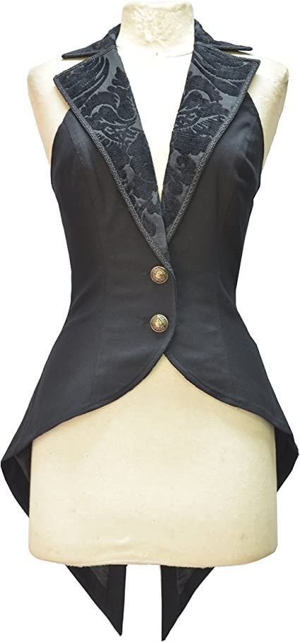 Tailcoat Women's, Victorian Waistcoat, Suit Vest Women, Waistcoat For Women, Vintage Waistcoat, Womens Black Vest, Waistcoat Woman, Baggy Tops, Batwing Sleeve Top