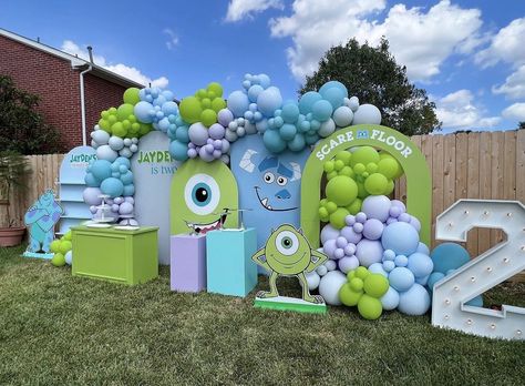 Monster Inc Birthday Two, Monsters Inc Balloons, Monsters Inc Birthday Party Ideas, Monsters Inc Decorations, Monster University Birthday, Monster Ink, Monsters Inc Baby Shower, Outdoor Birthday Party, Monster 1st Birthdays