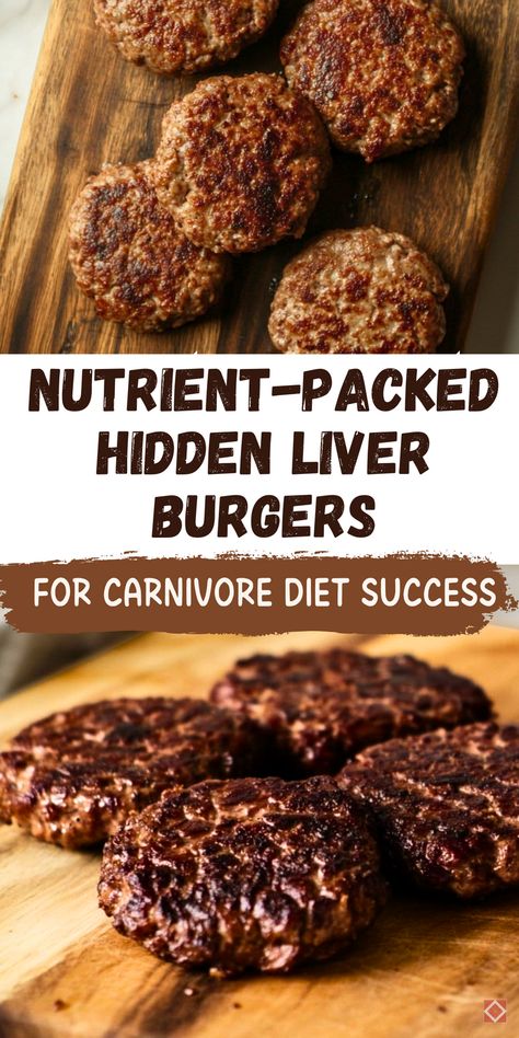 Sneak more nutrients into your carnivore meals with these hidden liver burgers! Juicy, tender, and loaded with protein, these burgers are perfect for those wanting the benefits of liver without the strong taste. A delicious way to enjoy organ meats on the carnivore diet. Save this pin for a nutrient-packed burger recipe! Best Liver Recipes, Healthy Beef Liver Recipes, Ground Beef And Liver Recipes, Beef Organ Recipes, Carnivore Beef Liver Recipes, Carnivore Liver Recipes, Venison Liver Recipes, Meat Press Recipes, Animal Diet Recipes