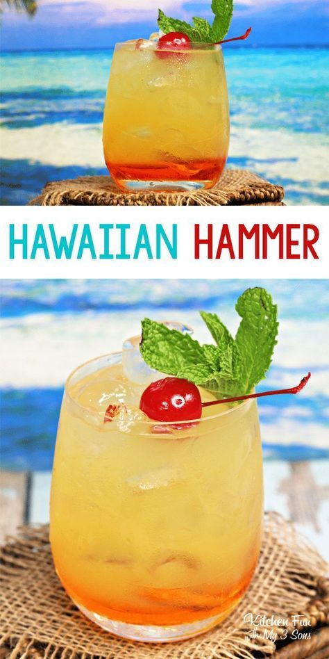 Hawaiian Drinks, Yummy Summer Cocktails, Easy Alcoholic Drinks, Alcholic Drinks, Cocktail Drinks Alcoholic, Hawaiian Summer, Mixed Drinks Alcohol, Yummy Alcoholic Drinks, Liquor Drinks