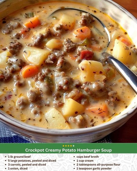 Potato Hamburger Soup, Cheese Burger Soup Recipes, Cream Of Celery, Hamburger Soup, Cheeseburger Soup, Creamy Potato, Winter Soups, Cozy Meals, Soup Mixes