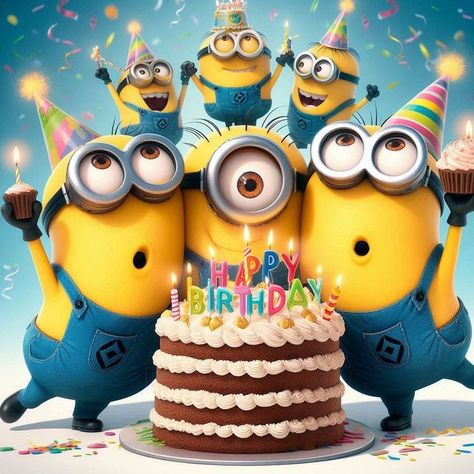 Minion Birthday Wishes, Minions Birthday Cake, Happy Birthday Snoopy Images, Boys 18th Birthday Cake, 4 Minions, Birthday Wishes Boy, Minions 4, Images Happy Birthday, Minions Cake