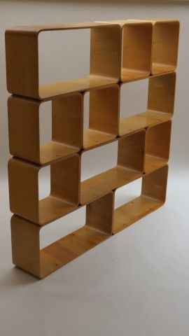 Modular Furniture System, Modular Closets, Bent Plywood, Plywood Projects, Vintage Bookshelf, Plywood Shelves, Retail Interior Design, Modular Shelving, Modular Storage