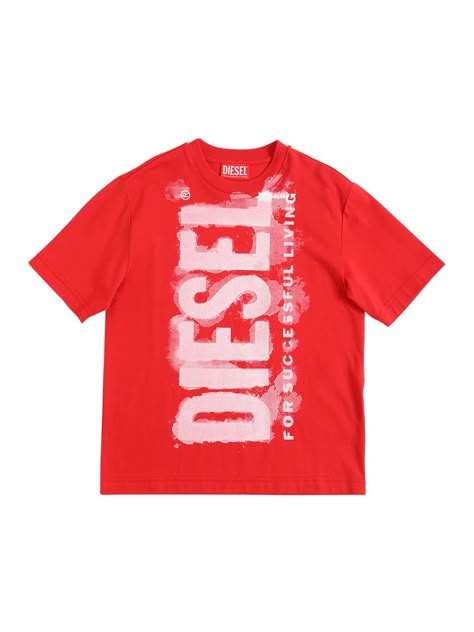 Printed front panel Diesel Shirts, Cute Clothing Stores, Knitwear Outfit, Girl Fits, Kids Logo, Red Shirt, Cute Simple Outfits