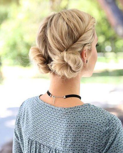 Double Bun Twist Back To School Hairstyles, Teen Hairstyles, Pixie Cuts, Hairstyles For School, Trendy Hairstyles, Summer Hairstyles, Bob Hairstyles, Hair Hacks