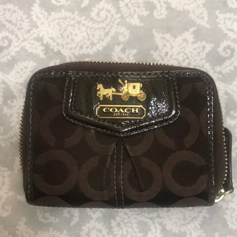 Coach Women’s Wallet Brown Cc Logo Gold Details Brand New Without Tags, Never Used Interior 8 Credit Cards Pockets 2 Misc Pockets 1 Pocket For Money Exterior: 1 Zip Pocket # 5 Vintage Coach Wallet, Wallet Inspiration, Bday Wishlist, Bags Coach, Coach Wallet, Girl Stuff, Cc Logo, Vintage Coach, Swag Outfits