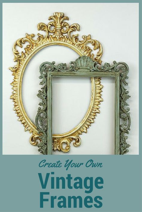 Find DIY picture frames and decorating ideas made from a variety of materials. Make your own frame or try out frame decorating ideas for a personal touch. Diy Vintage Frames Projects, Diy Antique Picture Frames, Diy Vintage Picture Frames, Unique Picture Frames Diy, Victorian Wall Decor Ideas, Decorating With Frames, Make Your Own Frame, Diy Vintage Frames, Diy Ornate Frame