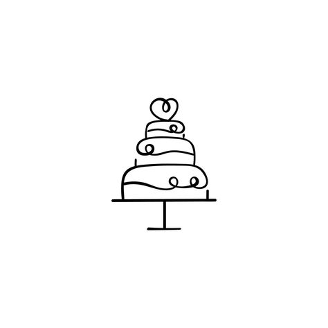 Wedding Cake Line Style Icon Design Line Art Cake Topper, Wedding Cake Sketch Drawings, Wedding Cake Icon, Cake Clipart Black And White, Cake Vector Illustration, Wedding Cake Clipart, Cake Icon, Cake Drawing, 21st Birthday Photoshoot