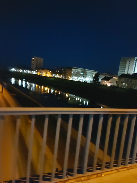 Sitting On A Bridge Aesthetic Night, Bridge At Night Aesthetic, Aesthetic Walk, Night Walking Aesthetic, Running Path, Fake Pics, City School, Core Memories, Street Pictures