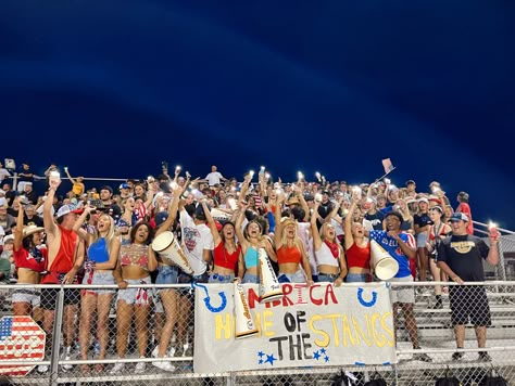 America Night Football Theme, Usa Themed Football Game Posters, Usa Night Football Game, Jersey Theme Football Game, Usa Out Football Game, Usa Fnl Theme, Peprally Ideas, Usa Themed Football Game, Football Game Themes Student Section