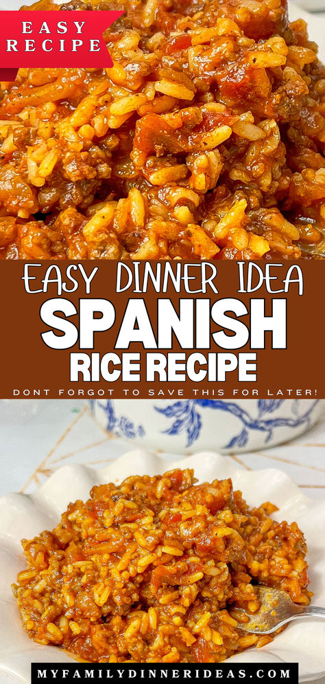 Spanish rice Spicy Sausage Rice, Spanish Rice And Beans, Spanish Rice Recipe Easy, Mexican Cookbook, Quick Delicious Dinner, Sausage Rice, Rice And Beans Recipe, Spanish Rice Recipe, Cheesy Rice