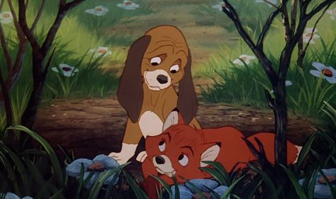 Old Disney Movies, Kingdom Hearts Characters, The Hound, Disney Animals, The Fox And The Hound, Old Disney, Pixar Movies, Disney Aesthetic, Lady And The Tramp