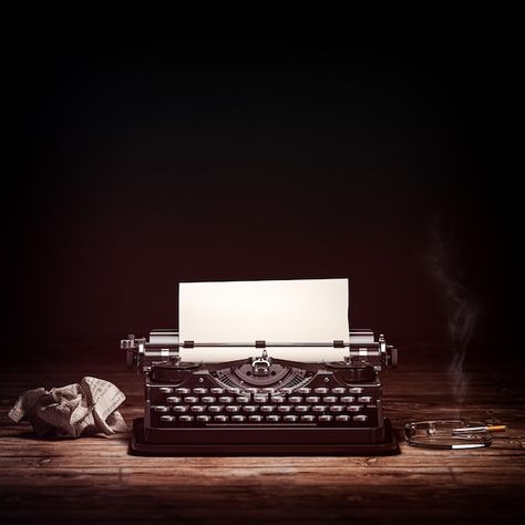 Typewriter with cigarette on wooden tabl... | Premium Photo #Freepik #photo #typewriter #vintage-typewriter #old-poster #authority Writer Aesthetic Dark, Ms Doni, Quotes On Writing, Typewriter Vintage, Writers Life, Wall Images, Old Typewriter, Writing Machine, Alan Wake