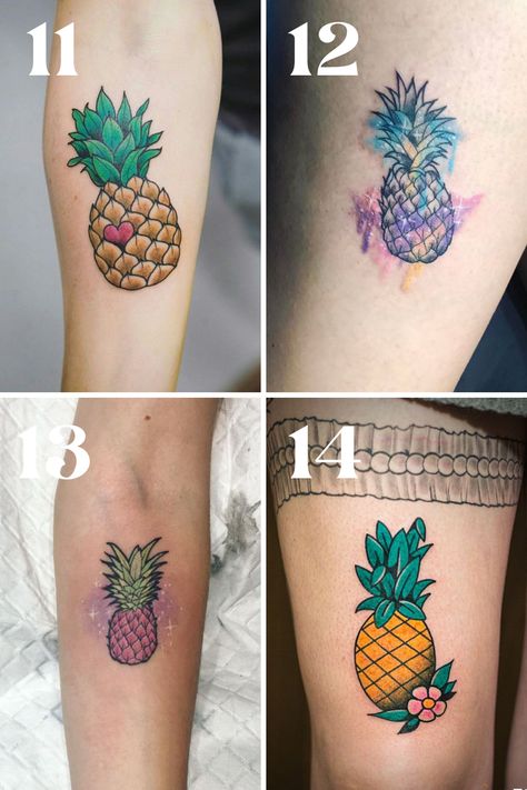 83 Edgy Pineapple Tattoo Ideas - TattooGlee Small Pineapple Tattoos For Women, Unique Pineapple Tattoo, Rainbow Pineapple Tattoo, Hawaiian Pineapple Tattoo, Watercolor Pineapple Tattoo, Simple Pineapple Tattoo, Tiny Pineapple Tattoo, Pineapple Tattoos For Women, Small Pineapple Tattoo