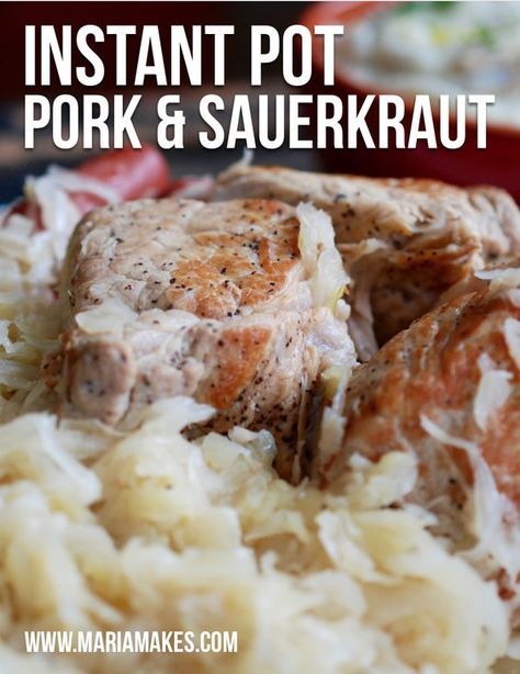 Best Pork Roast Recipe, Pork Sauerkraut, Pork And Sauerkraut Recipe, Pork Roast And Sauerkraut, Pork And Sauerkraut, Pressure Cooker Pork, Instant Pot Pork Chops, Pork Roast Recipes, Sauerkraut Recipes