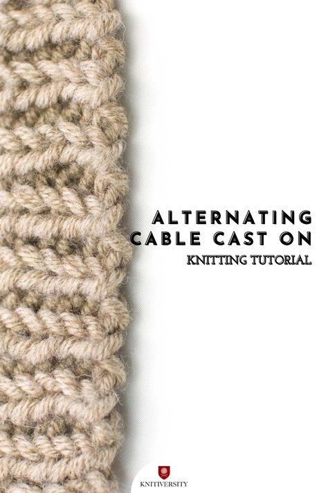 Cable Cast On Knitting, Knit Tutorial, Cable Cast On, Cast On Knitting, Knitting Stitch Patterns, Knitting Videos Tutorials, Knitting Help, Knit Edge, Knitting Tutorials