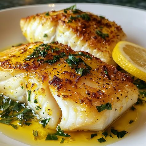 Lemon Butter Baked Cod Recipe: A Light and Flavorful Delight Looking for a quick, healthy, and irresistibly flavorful seafood dish?… Lemon Butter Cod Recipes, Lemon Butter Fish Fillet, Whole30 Cod Recipes, Crusted Cod Recipes, Lemon Butter Baked Cod, Baked White Fish Recipes, Cod Recipes Oven, Lemon Butter Cod, Butter Baked Cod