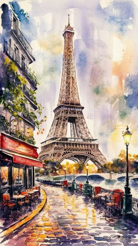 Paris Drawing, Eiffel Tower Painting, Paris Illustration, Paris Painting, Hoodies Art, Beauty Art Drawings, Wallpaper Nature, Art Folder, Art Gallery Wallpaper