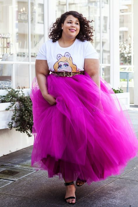 BLOG UPDATE | Celebrity Style Capture - Kellis  Plus size tutu outfit Purple Tulle Skirt, Plus Size Tutu, Garner Style, Womens Tulle Skirt, Tule Rok, Purple Tulle, Maxi Skirts Summer, Skirt Tutu, Skirt Tulle