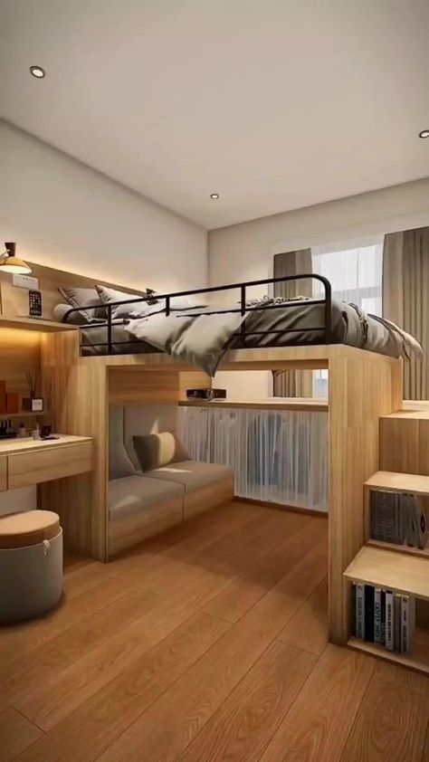 Reka Bentuk Bilik Tidur, Tiny Bedroom Design, Home Bedroom Design, Beds For Small Rooms, Aesthetic Bed, Small Room Design Bedroom, Closet Aesthetic, Bedroom Design Ideas, Small Room Design