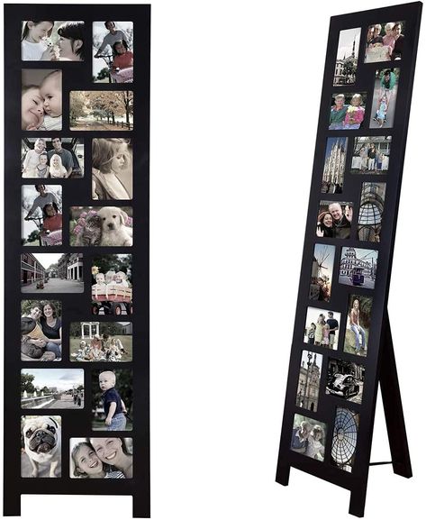 PRICES MAY VARY. UNIQUE FREE STANDING STYLE - This folding picture frame like a screen, can be used as a great home décor accessories for its traditional rustic American look! Great way to organize and display pictures MOBILE & PORTABLE - This standing picture frames is simply moved around the house if necessary and can easily be carried by 1 person. PREMIUM MATERIAL - Durable engineered wood picture frames with matte black finished last longer and add a touch of elegance that plastic frames jus Large Collage Picture Frames, Standing Easel, Family Picture Collages, Multi Picture Frames, Style Collage, Family Picture Frames, 8x10 Picture Frames, Tabletop Picture Frames, 4x6 Picture Frames