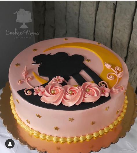 Silhouette Cakes, Bolo Da Hello Kitty, Sailor Moon Cakes, Sailor Moon Party, Sailor Moon Birthday, Sailor Moon Wedding, Anime Cake, Silhouette Cake, Moon Cake