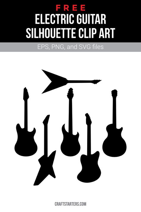 Guitar Sillouhette, Guitar Svg File Free, Guitar Silhouette, Shirt Images, Guitar Svg, Procreate Ideas, Dean Guitars, Stencil Graffiti, Small Guitar