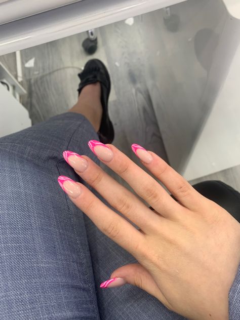 Swirl Design Acrylic Nails, Ombre Pink Nails, Nails Pink And White, Nails Swirl, Simple Acrylic, Ombre Pink, Simple Acrylic Nails, Pink Acrylic, Nails Pink