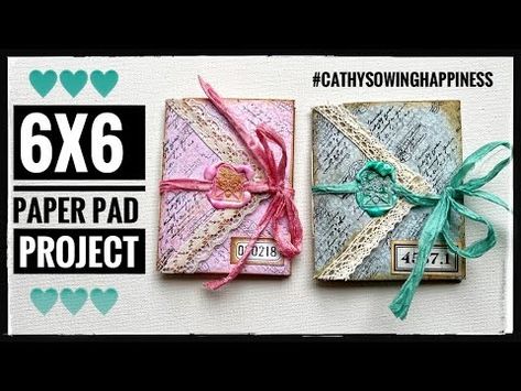 Mini Envelope Junk Journal - 6x6 Paper Pad Project #cathysowinghappiness - YouTube Envelope Junk Journal, Easy Envelope, The Paper Studio, Handmade Journals Diy, Mini Envelope, Album Tutorial, Garden Junk, Mini Album Tutorial, Envelope Art