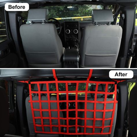 Dog Barrier, Jeep Jku, Truck Cargo, Super Duty Trucks, Jeep Wrangler Accessories, Pet Barrier, Wrangler Accessories, Cargo Net, Red Accessories