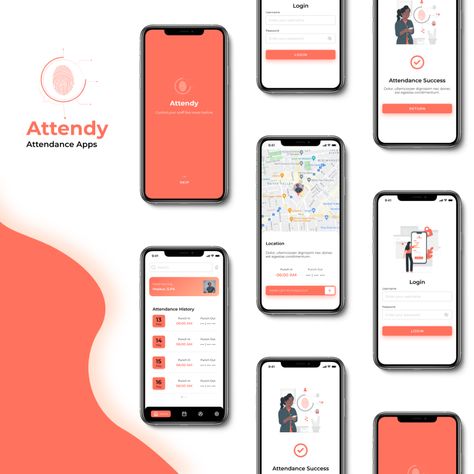 Attendy - an attendance apps on Behance Attendance App Ui Design, Qr App, Attendance App, Ui App Design, Ux Design Mobile, Tipografi 3d, Student Attendance, Web Ideas, Indian Wedding Invitation Cards