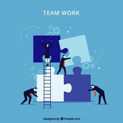 Blue teamwork concept with jigsaw pieces | Free Vector #Freepik #freevector #business #people #blue #office Interview Illustration, Chemistry Illustration, Leadership Development Quotes, Stationary Illustration, Temple Run 2, Funny School Stories, Temple Run, Dna Art, Development Quotes