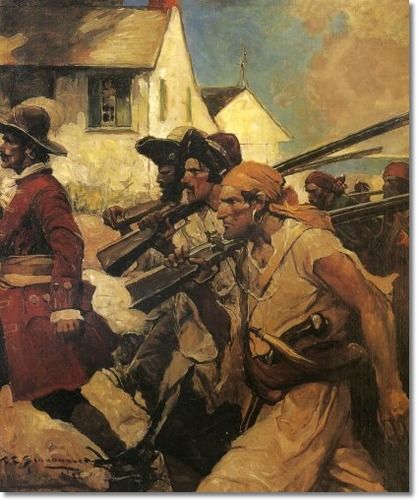 Frank Schoonover Mead Schaeffer, Real Pirates, Barbary Pirates, Pirate Images, Pirate Illustration, Age Illustration, Dean Cornwell, Poster Grafico, Nc Wyeth