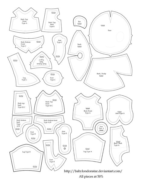 All of BabyLondonStar's sewing patterns (at half-scale) for kawaii/cute plushy/stuffy chibi dolls! #DIY #tutorial #howto #otaku #toy Doll Patterns Free Sewing, Handmade Dolls Patterns, Socks Doll, Diy Rag Dolls, Primitive Doll Patterns, Dolls Pattern, Knitted Doll Patterns, Doll Patterns Free, Soft Sculpture Dolls