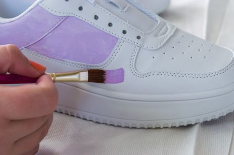 painting shoes Painting Ideas For Shoes, How To Paint Shoes, Painting Leather Shoes, Paint Shoes, Shoes Painting, Painting Shoes, Diy Mom, Painted Shoes Diy, Custom Sneakers Diy