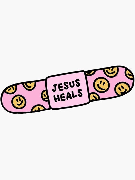 "Jesus Heals" Sticker for Sale by faithprincipato | Redbubble Christian Graphics, God Sticker, Jesus Drawings, Jesus Christ Superstar, Jesus Heals, Christian Quotes God, Christian Stickers, Christian Bible Quotes, I Kings