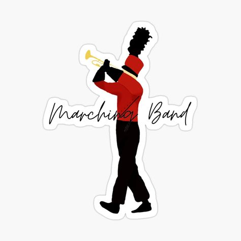 Get my art printed on awesome products. Support me at Redbubble #RBandME: https://www.redbubble.com/i/sticker/Trumpet-Marcher-by-alladoodle/54830124.EJUG5?asc=u Color Guard, Marching Band, Cotton Tote Bags, My Art, Awesome Products, Snoopy, Band, Art Prints, For Sale