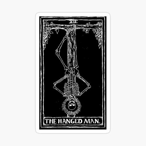 Get my art printed on awesome products. Support me at Redbubble #RBandME: https://www.redbubble.com/i/sticker/The-Hanged-Man-by-ShayneoftheDead/46692388.EJUG5?asc=u Tarot Card The Hanged Man, Tarot Card Hanged Man, Hanged Man Tarot Tattoo, The Hanged Man Tattoo, Iwai Munehisa, Hanged Man Tattoo, Tarot Hanged Man, Tarot Pulls, Tarot The Hanged Man