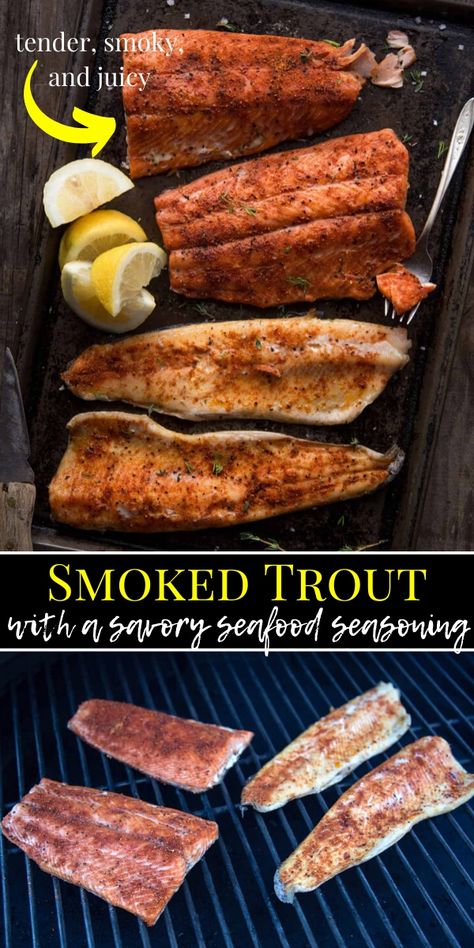 Smoked Trout Recipe, Smoked Fish Recipe, Smoked Trout Salad, Trout Recipe, Grilled Trout, Recipes Chinese, Smoked Salmon Dip, Trout Recipes, Smoker Grill