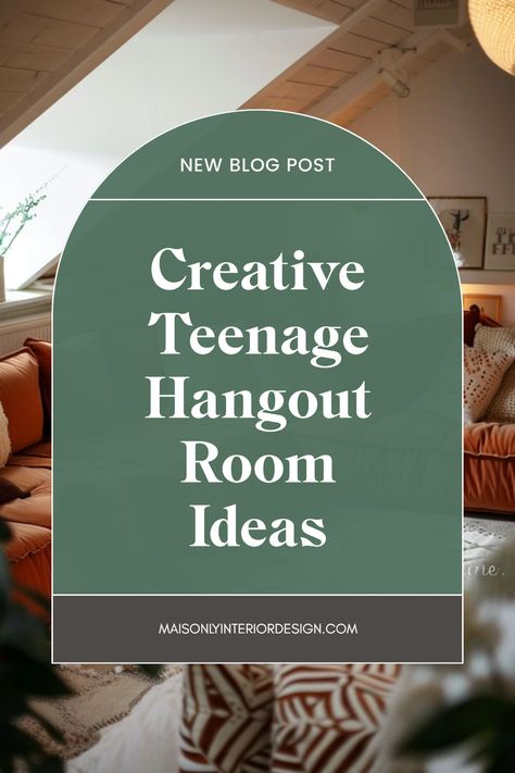 Transform your teen's space with inspiring hangout room ideas! From cool lounge areas to vibrant game corners, these tips guide you in creating the perfect atmosphere for your teenagers to relax and enjoy their downtime. Emphasizing comfort and style, learn how to incorporate multifunctional furniture, mood lighting, and personalized decor to capture their unique style. Maximize functional space while keeping it trendy. Ideal for being the go-to spot for friends, these ideas guarantee to bring joy and countless memories in a place designed especially for teens. Spare Lounge Room Ideas, Teenage Lounge Room Ideas, Teen Den Ideas, Teen Hangout Space Decorating Ideas, Teen Girl Hangout Room Ideas, Chill Hangout Room, Teenage Hangout Room Ideas, Teen Bonus Room Ideas, Small Teen Hangout Room