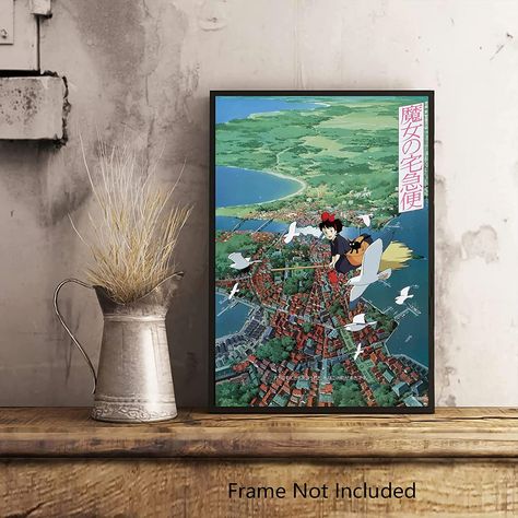 Inexpensive Kiki's Delivery Service Poster for a Studio Ghibli Gallery wall! Delivery Service Poster, Kikis Delivery Service Poster, Service Poster, Posters For Room, Cool Wall Decor, Poster Movie, Kiki's Delivery Service, Anime Poster, Hayao Miyazaki