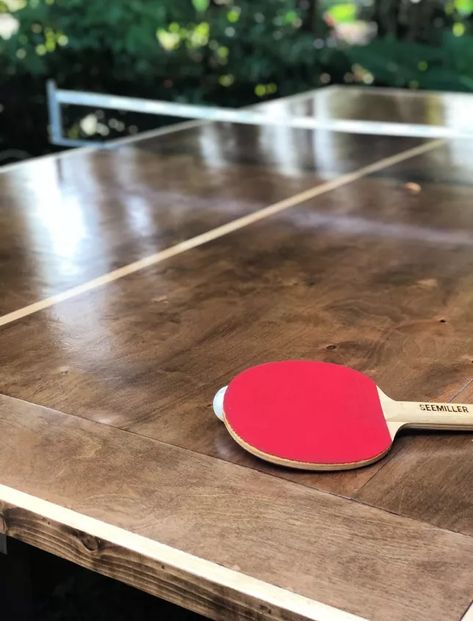 Diy Table Tennis Top, Homemade Ping Pong Table, Ping Pong Table Painted, Diy Ping Pong Table, Ping Pong Dining Table, Folding Ping Pong Table, Ping Pong Table Top, Diy Wall Sconces, Outdoor Ping Pong