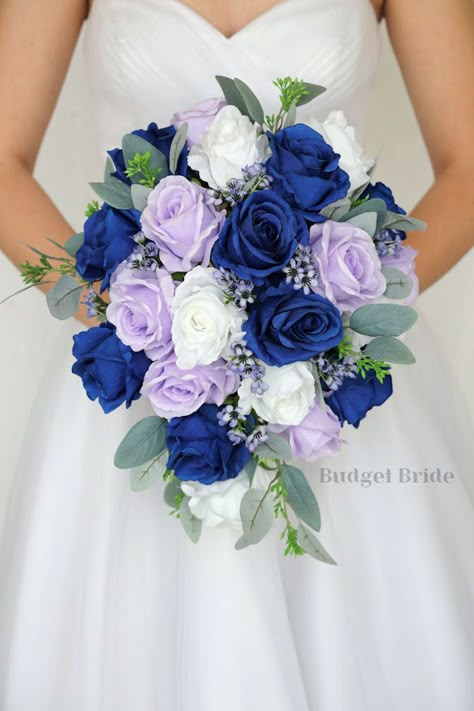 Royal Blue And Purple Bouquet, Wedding Bouquets Summer Blue, Lavender And Navy Bouquet, Royal Blue And Purple Wedding Theme Bridesmaid Dresses, Lilac And Dark Blue Wedding, Blue Brides Bouquet, Wedding Purple Bouquets, Royal Blue And Lilac Wedding Theme, Wedding Cakes Blue And Purple