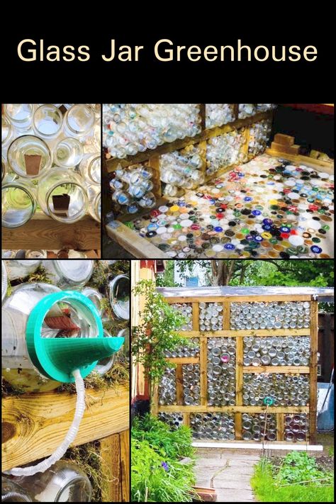 Want to build a greenhouse in your backyard? Well, if you have access to plenty of glass jars, you can use them for this easy DIY greenhouse project. Glass Jar Greenhouse, Diy Plastic Bottle Greenhouse, Glass Bottle Greenhouse, Greenhouse From Recycled Materials, Easy Diy Greenhouse, Greenhouse Plastic Bottles, Recycled Glass Bottles Garden, Diy Greenhouse Cheap Easy, Diy Greenhouses