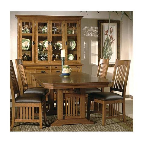 Hekman Arts Arts And Crafts Dining Room, Table In Kitchen, Mission Table, Dining Table With Leaf, Hekman Furniture, Trestle Dining Table, Craftsman Furniture, Trestle Dining Tables, Trestle Table